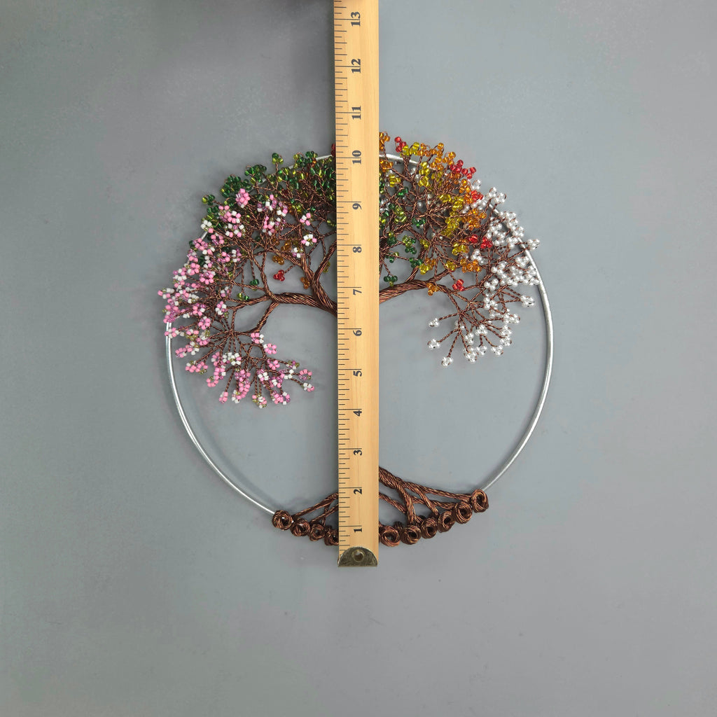 Small Four Seasons Wall Hanging Wire Tree - 10 inches