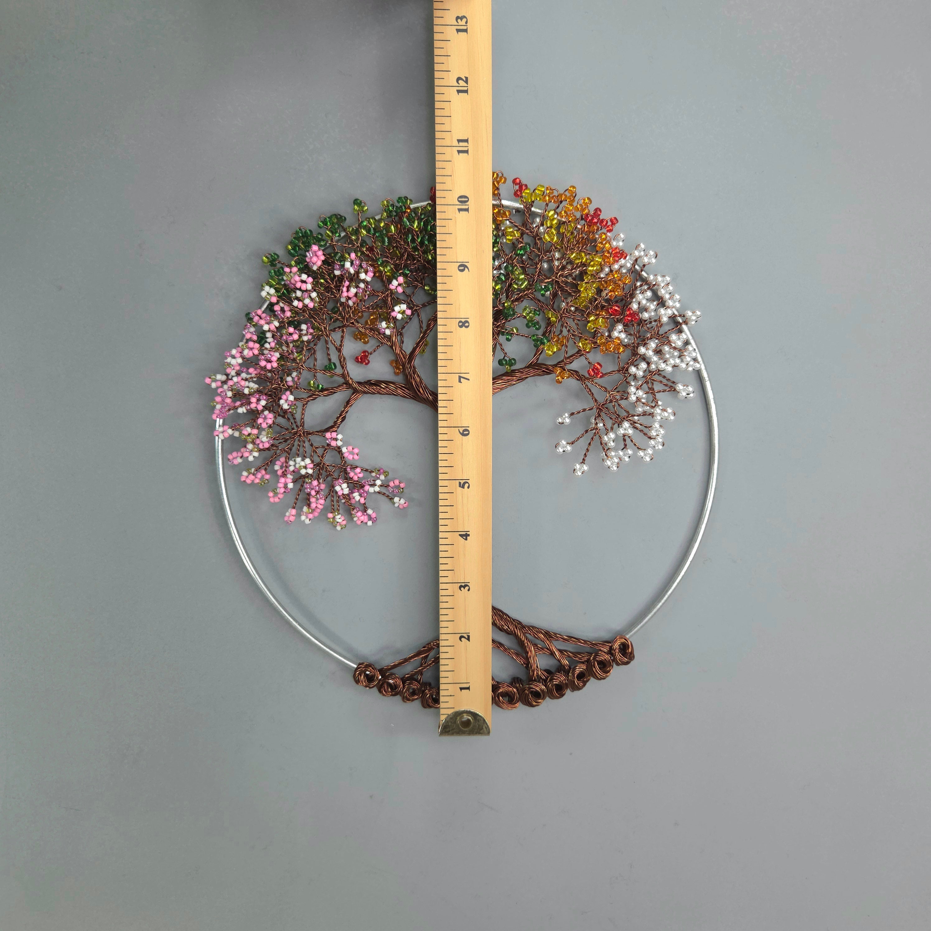 Small Four Seasons Wall Hanging Wire Tree - 10 inches