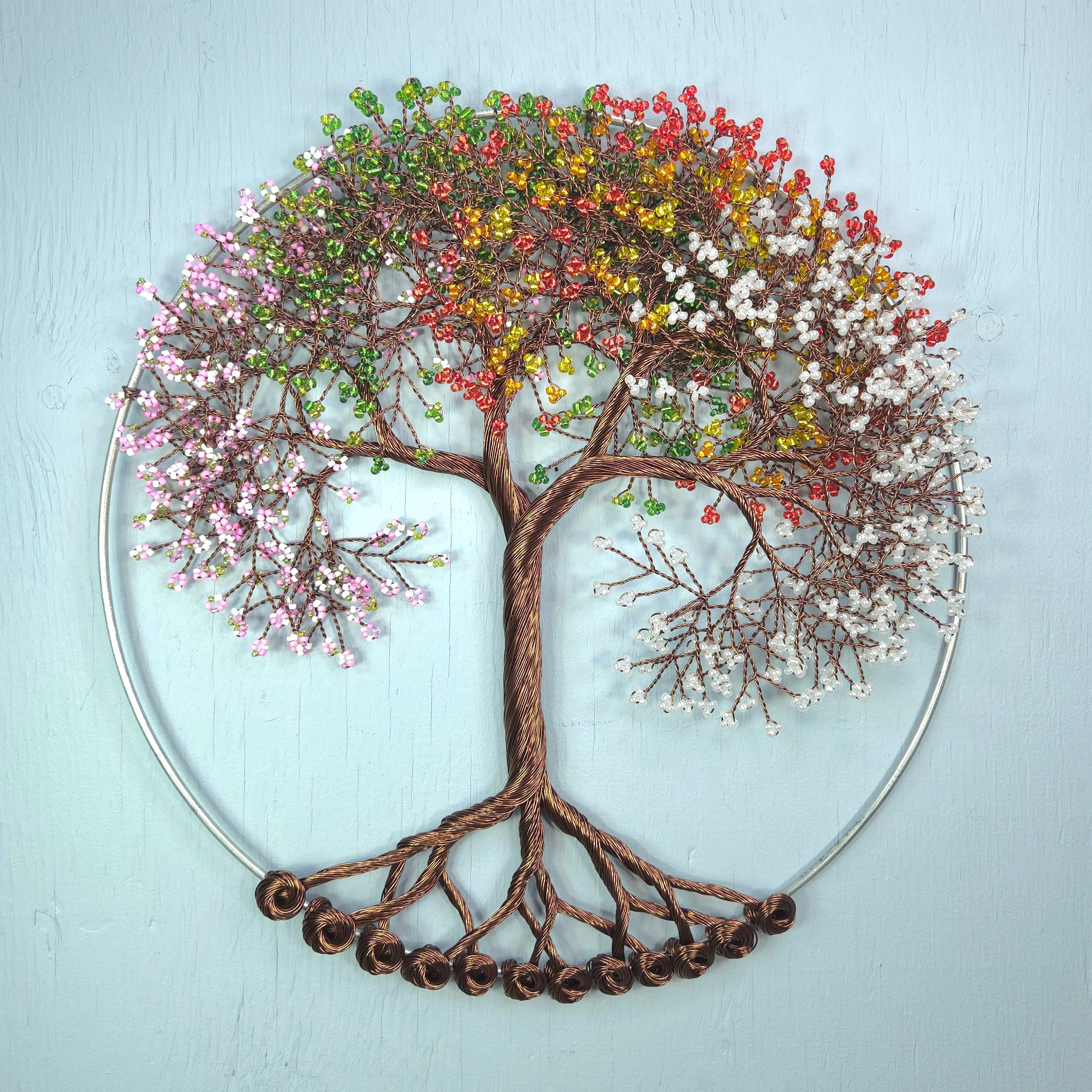 Großer Four Seasons Wandbehang Drahtbaum - 35,5 cm
