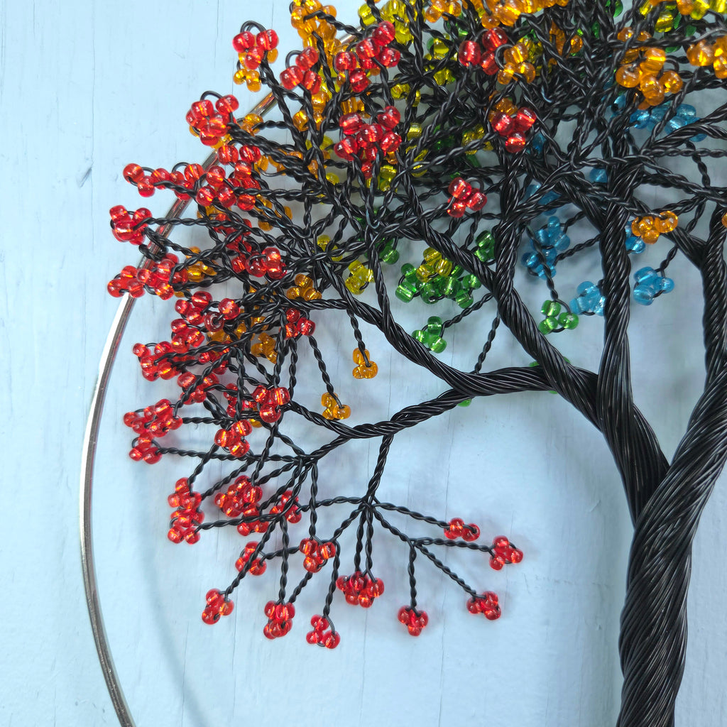 Small Black Rainbow Wall Hanging Wire Tree -  10 Inches