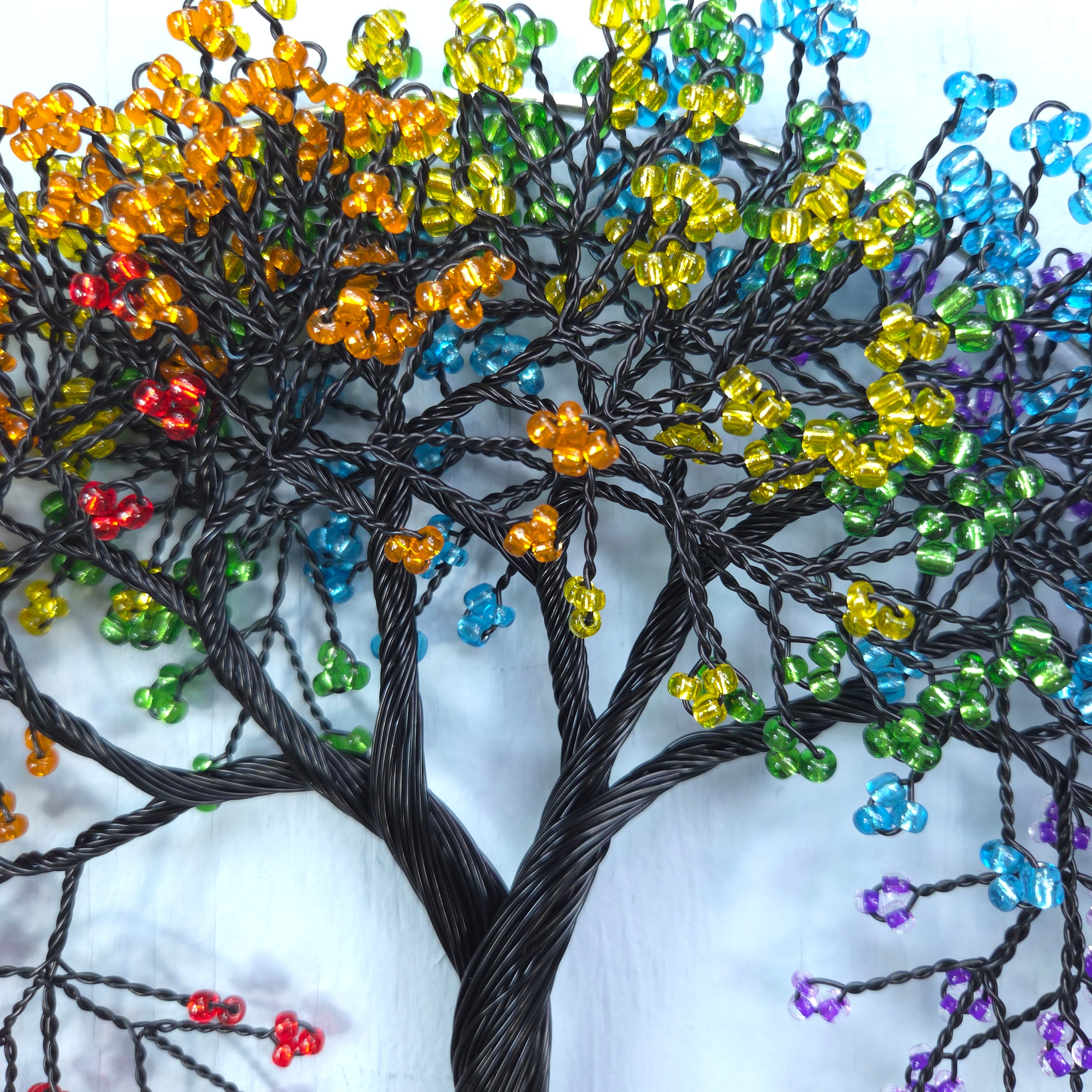 Small Black Rainbow Wall Hanging Wire Tree -  10 Inches