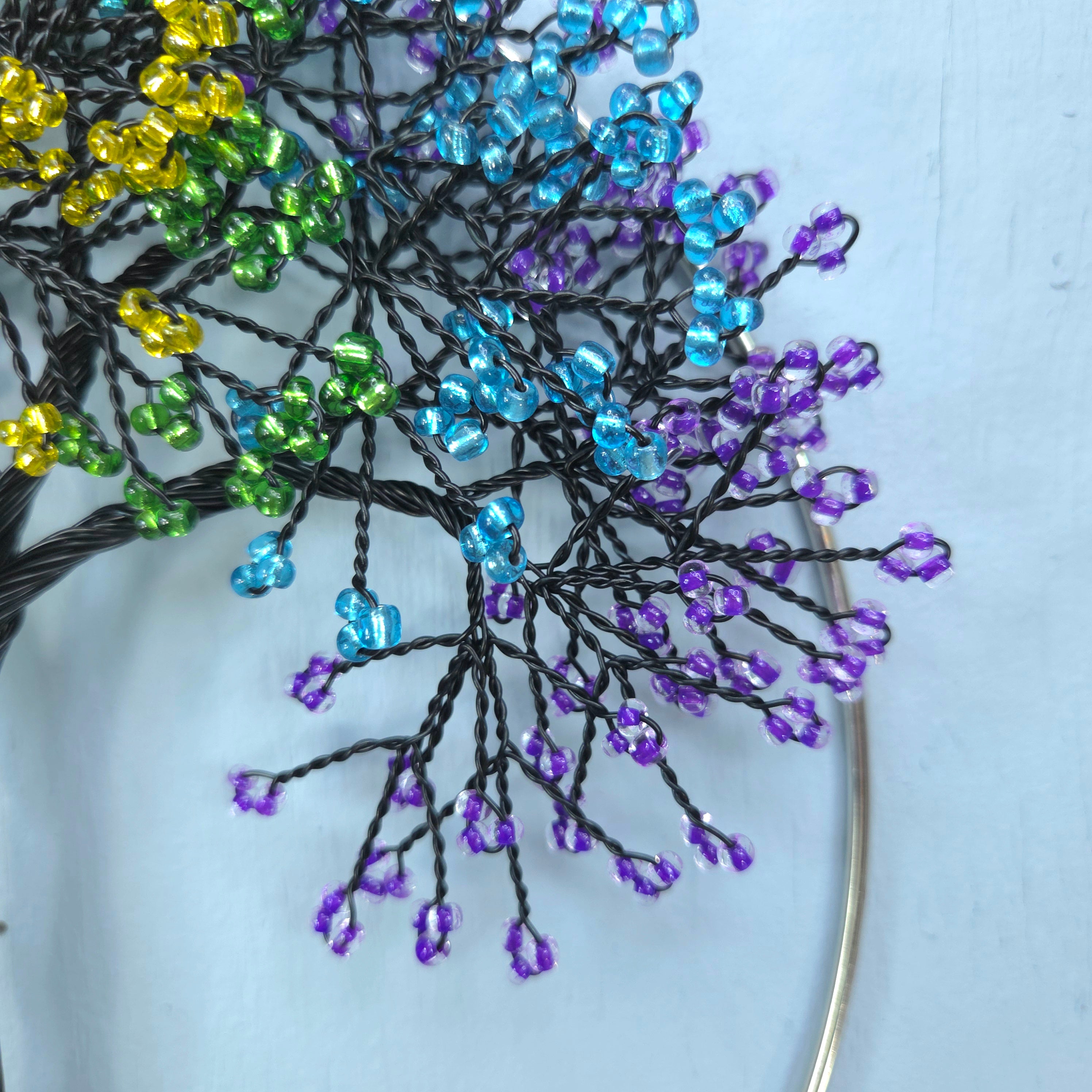 Small Black Rainbow Wall Hanging Wire Tree -  10 Inches
