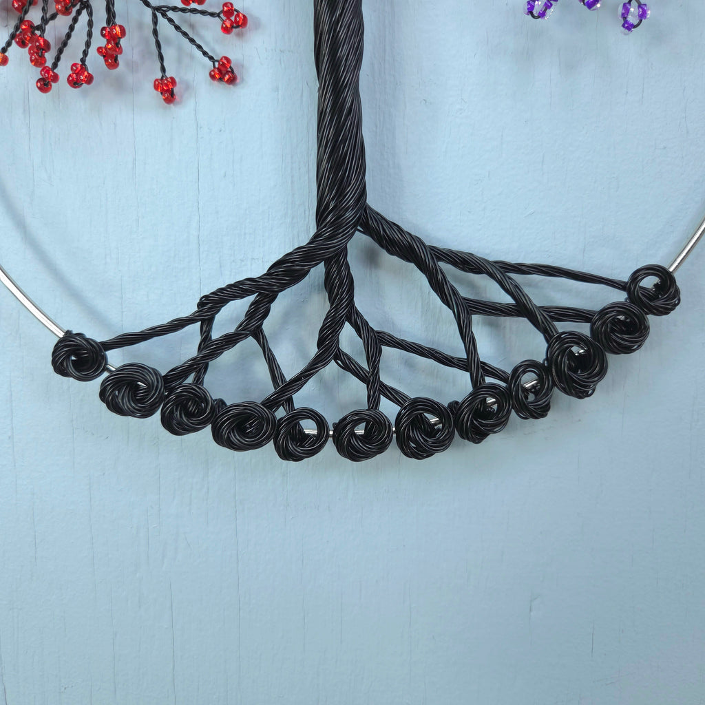 Small Black Rainbow Wall Hanging Wire Tree -  10 Inches