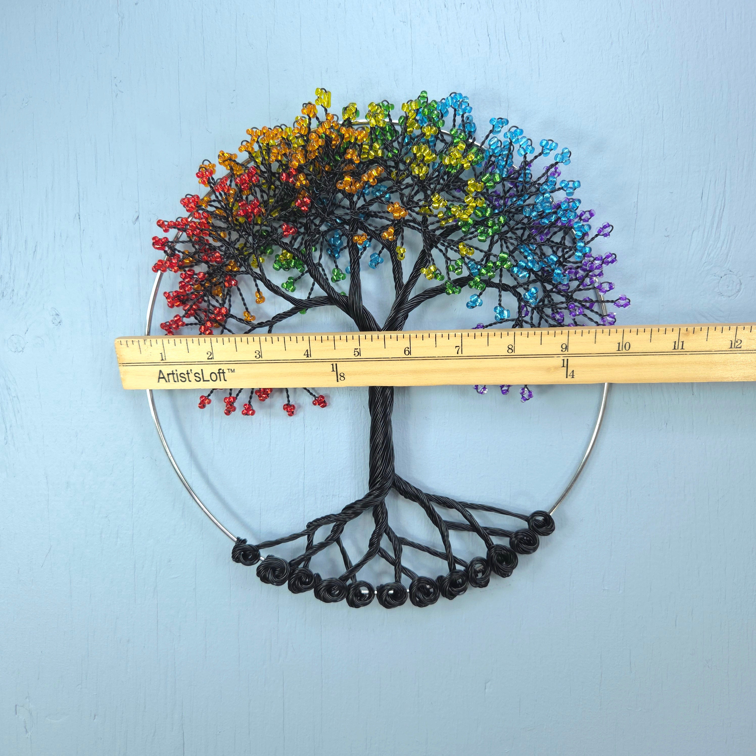 Small Black Rainbow Wall Hanging Wire Tree -  10 Inches