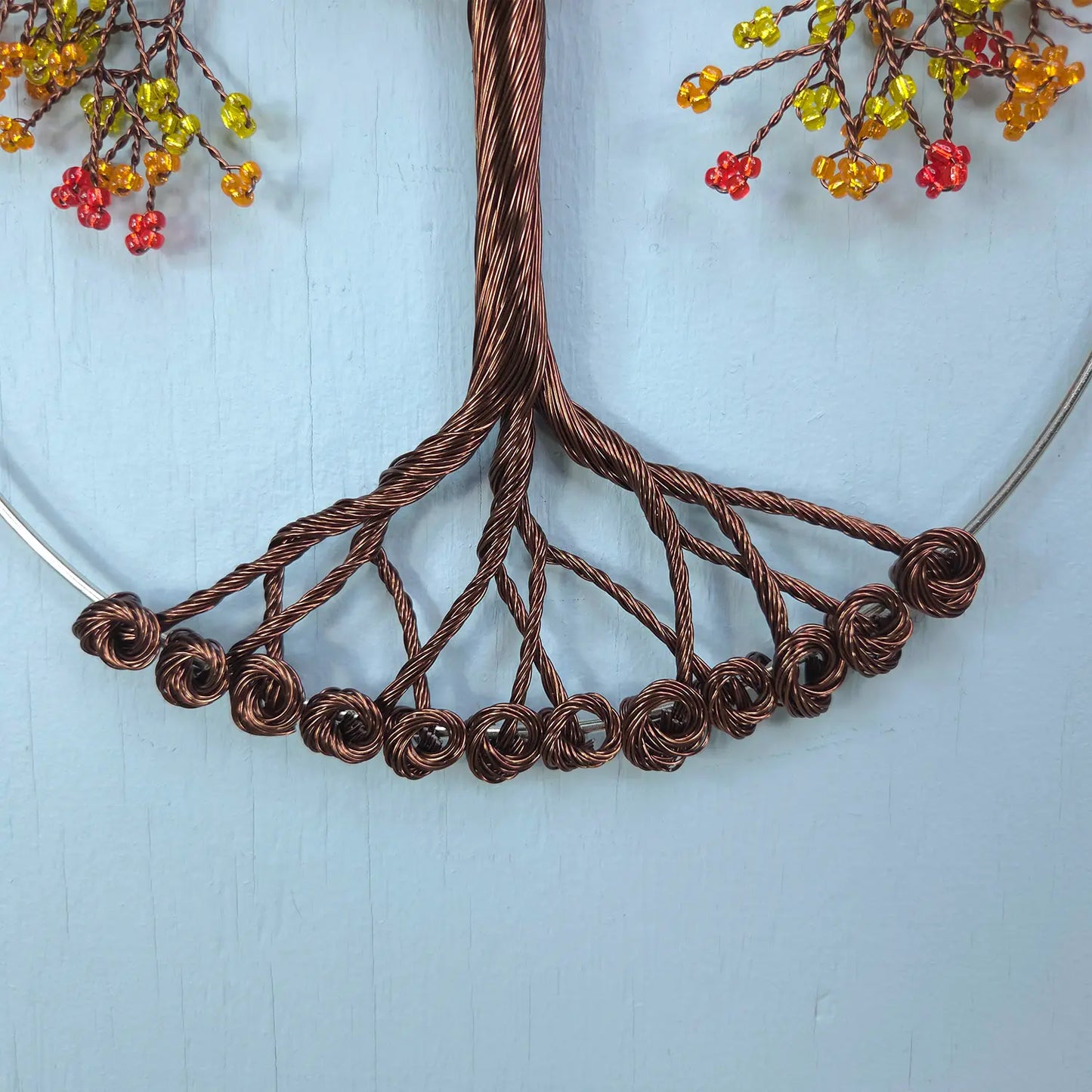 Small Autumn Wall Hanging Wire Tree - 10 Inches