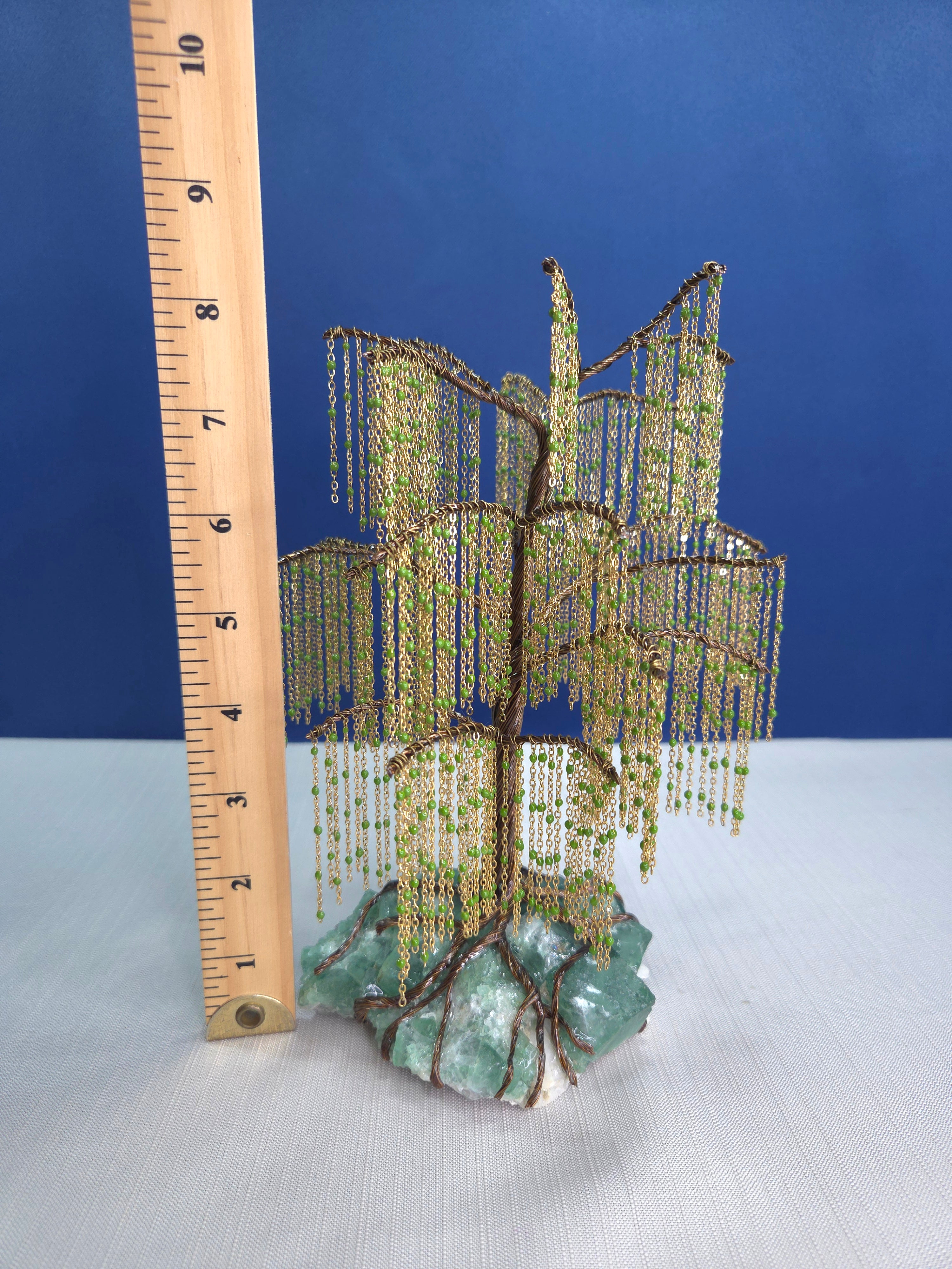 Fluorite Willow Wire Tree Sculpture