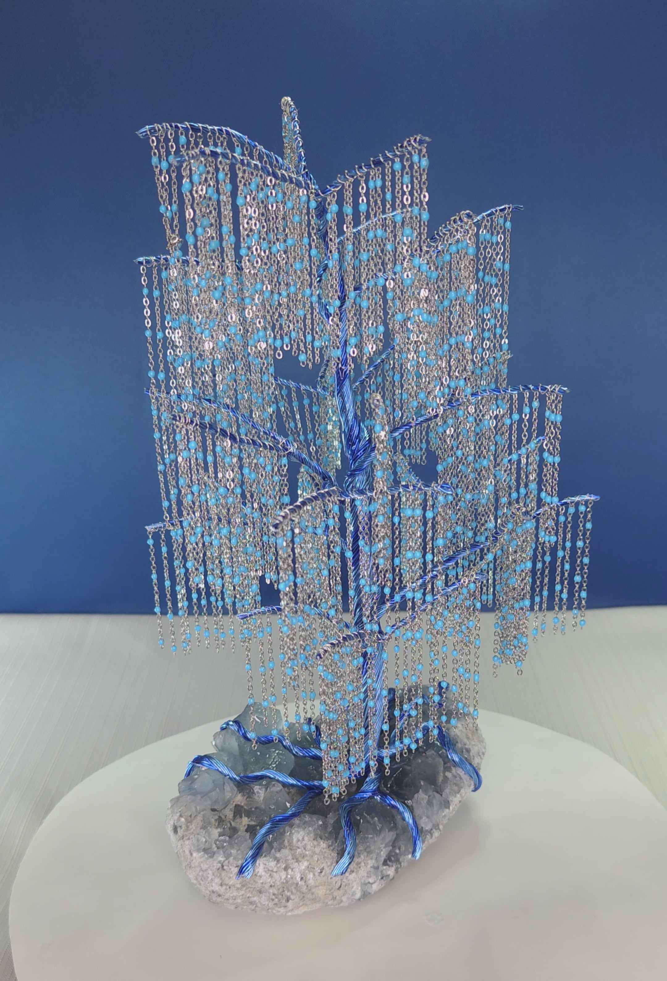 Celestite Willow Wire Tree Sculpture