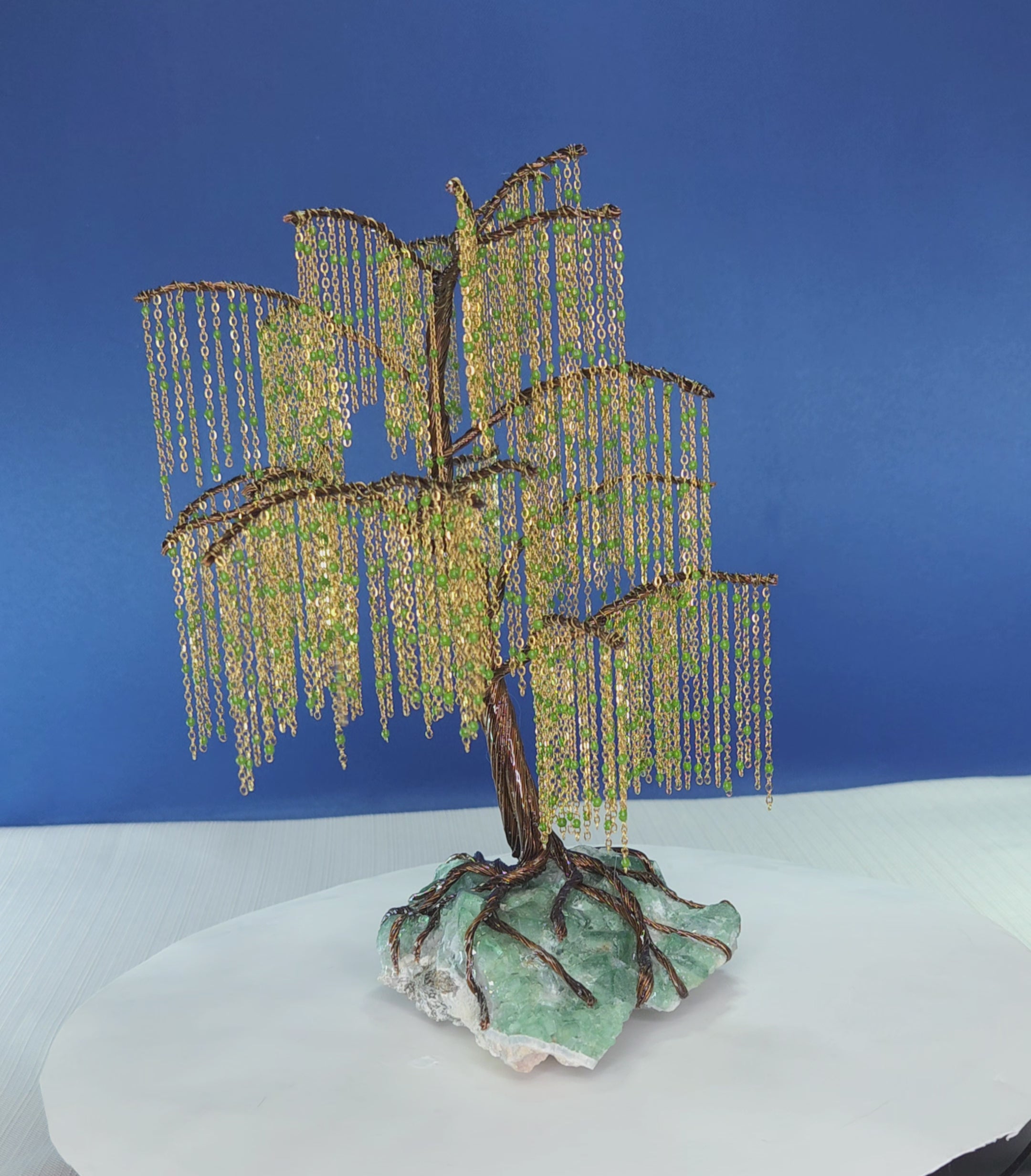 Fluorite Willow Wire Tree Sculpture