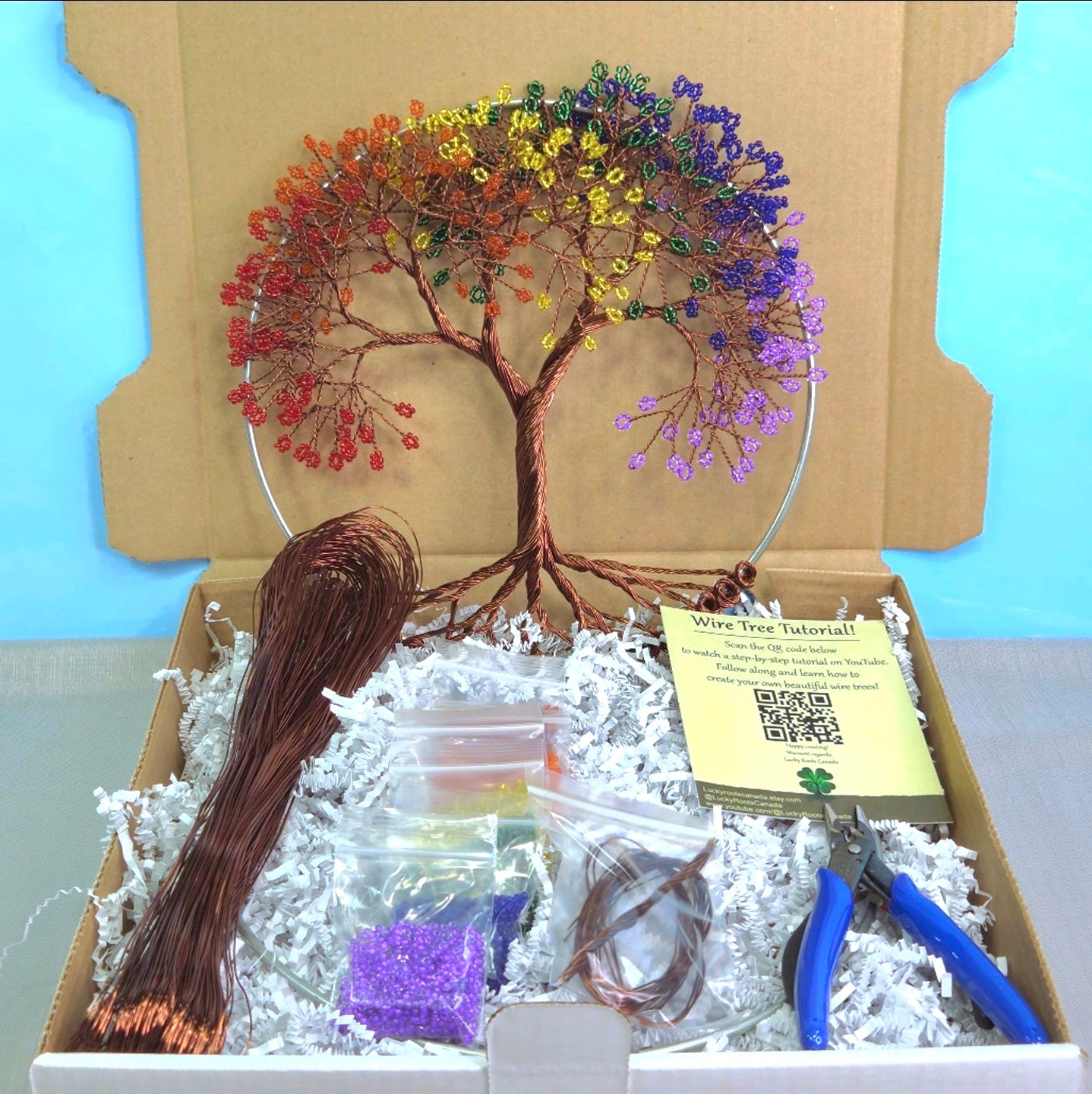wire bonsai tree kit Wire Tree Kit! Small Rainbow Wire Tree